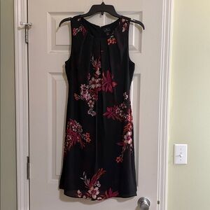 Worthington Black Dress with Pink Floral Accents size 8